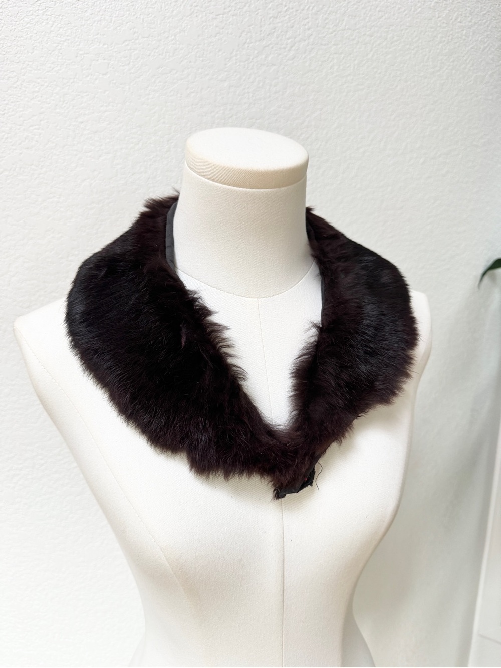 Vintage 1940s Dark Brown Faux Fur Collar for Crafting Clothing